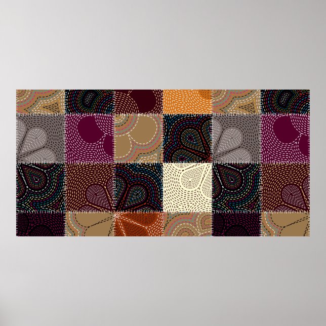 Poster Padrão de fundo sem costura. Vai azulejo sem fim. (Frente)