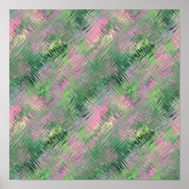 Poster Padrão de Gel de Cristal Verde Jade (Frente)