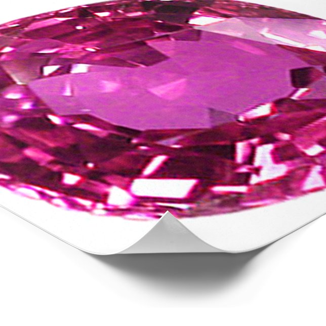 Poster Padrão de Gemstone Rosa (Borda)