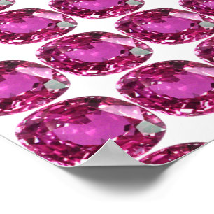 Poster Padrão de Gemstone Rosa