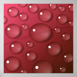 Poster Padrão de Gota de Água Vermelha