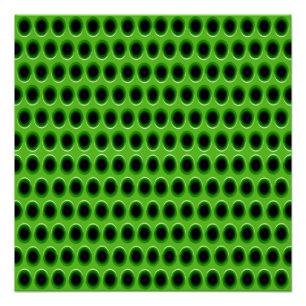 Pôster Padrão de Grelha com Furos Verdes
