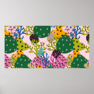 Poster Padrão de ilustração submarina brilhante com bel