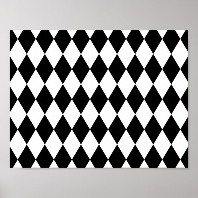 Poster Padrão de Licorice Preto e Branco (Frente)