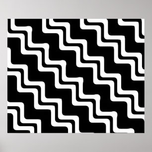 Poster Padrão de Linha de Cor Dupla Zig Zag Diagonal