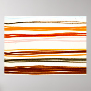 Poster Padrão de Linhas Brancas. Desenho de Tinta Geométr