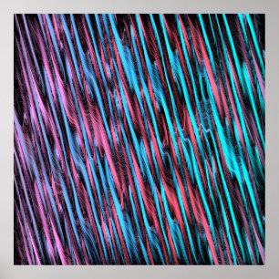 Poster Padrão de linhas de ondas sedosas coloridas abstra
