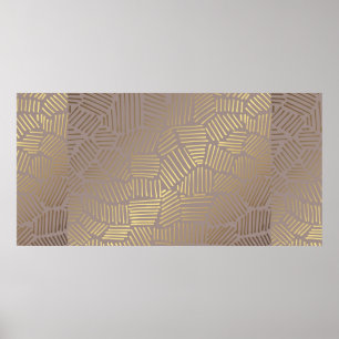 Poster padrão de linhas de ouro abstrato