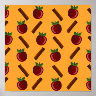 Poster Padrão de Maçã e Canela