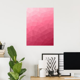 Poster Padrão de malha geométrica gradiente de luz rosa