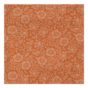 Pôster Padrão de Malva de William Morris: Floral Terracot