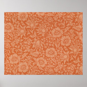 Poster Padrão de Malva de William Morris: Floral Terracot