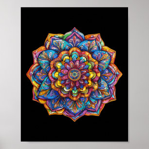 Poster Padrão de Mandala de Meditação Chakra Boêmio Vibra
