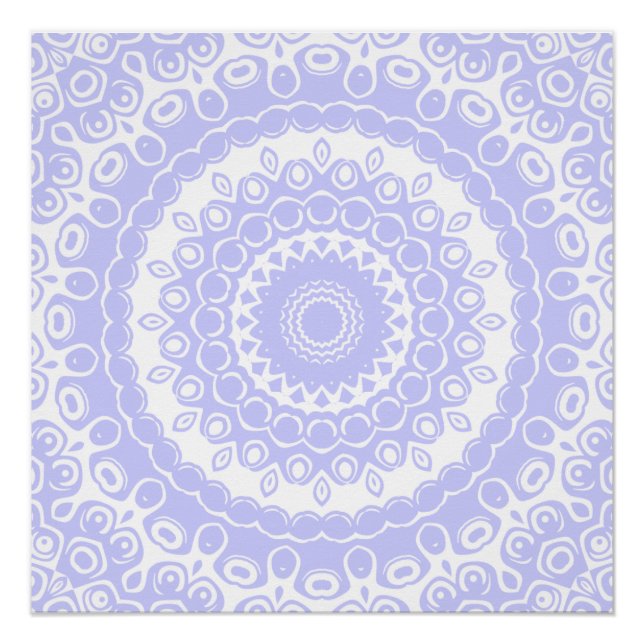 Pôster Padrão de Mandala do Sonho da Periwinkle (Frente)