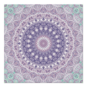 Pôster Padrão de Mandala Lavanda e Lilás