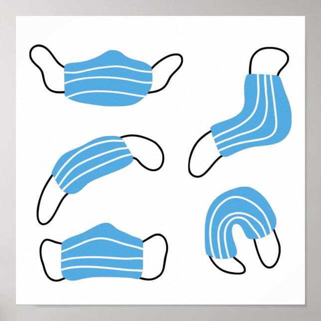 Poster Padrão de máscara médica (Frente)