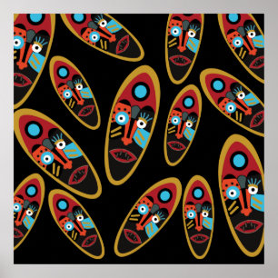 Poster padrão de máscara moderna abstrato
