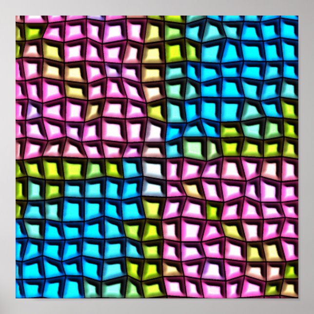 Pôster Padrão de mosaico brilhante (Frente)