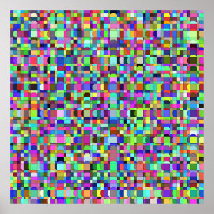 Poster Padrão de Multicores de Formas de abstrato Quadrad