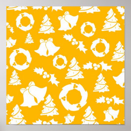 Poster Padrão de Natal Amarelo