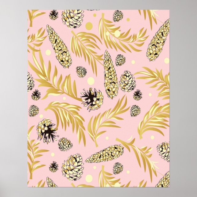 Poster Padrão de Natal, Pine Snow 4 (Frente)