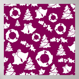 Poster Padrão de Natal Roxo