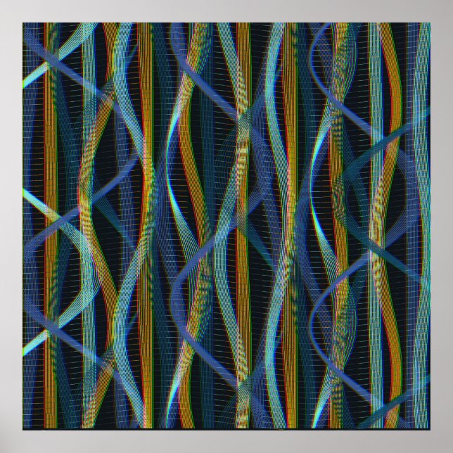 Poster Padrão de Onda Quântica (Frente)