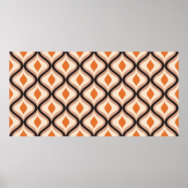 Poster Padrão de ornamento sem descontinuidades do abstra (Frente)