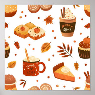 Poster Padrão de outono