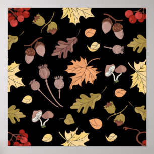 Poster Padrão de outono