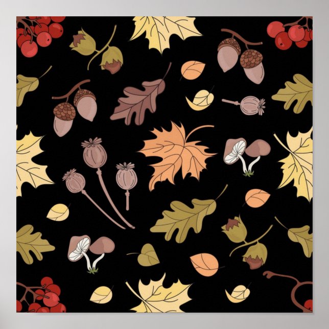 Poster Padrão de outono (Frente)