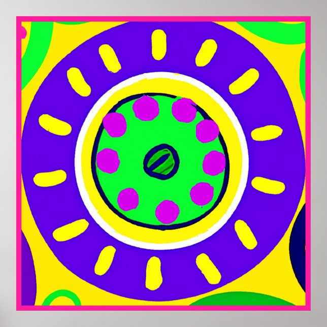 Poster Padrão de Paleta da Natureza Colorida (Frente)