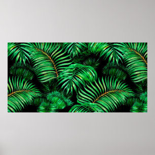 Poster Padrão de palmeiras verdes