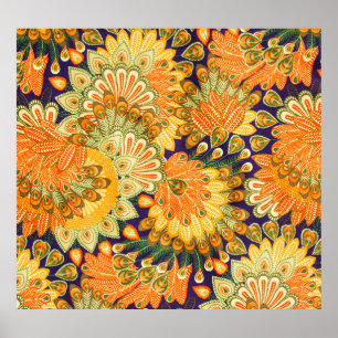 Poster Padrão de pano de vindima: textura aproximada.