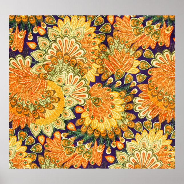 Poster Padrão de pano de vindima: textura aproximada. (Frente)