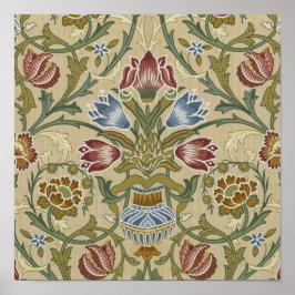 Pôster Padrão de Papel de Parede Floral Brocado de Willia
