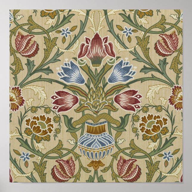 Pôster Padrão de Papel de Parede Floral Brocado de Willia (Frente)