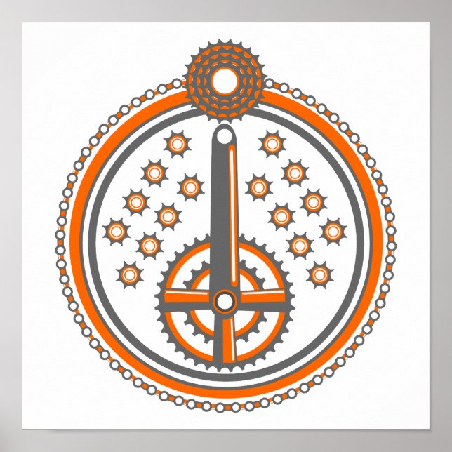 Pôster Padrão de partes de bicicleta (Frente)