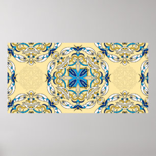 Poster Padrão de patch perfeito do abstrato de Vintage. 