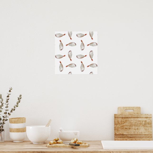 Poster Padrão de peixe (Cozinha)