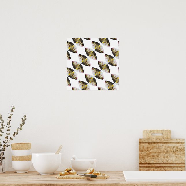 Poster padrão de peixes abstrato (Cozinha)