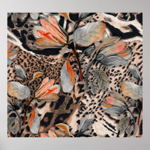 Poster Padrão de Pele Animal Selvagem Africano