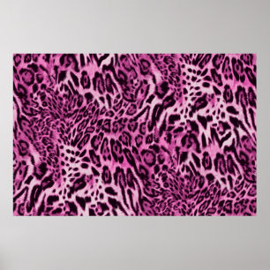 Poster padrão de pele-leopardo de abstrato pelúcia