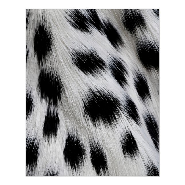 Pôster Padrão de Pelúcia Falsa de Dálmata Elegante (Frente)