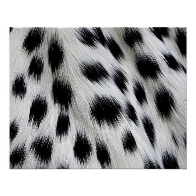 Pôster Padrão de Pelúcia Falsa de Dálmata Elegante (Frente)