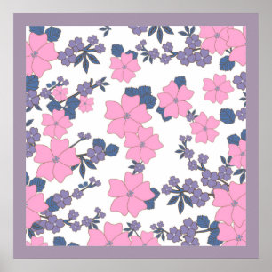 POSTER PADRÃO DE PINCO E FLOR DE RODA