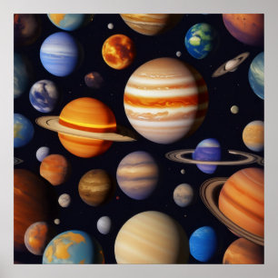 Poster Padrão de Planetas