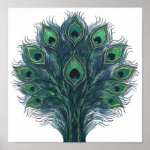 Padrão de Pluma de Pavão de Alto Contraste Seamles