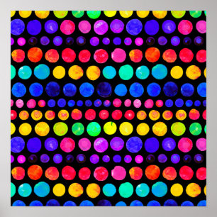 Poster Padrão de pontos de tinta colorida