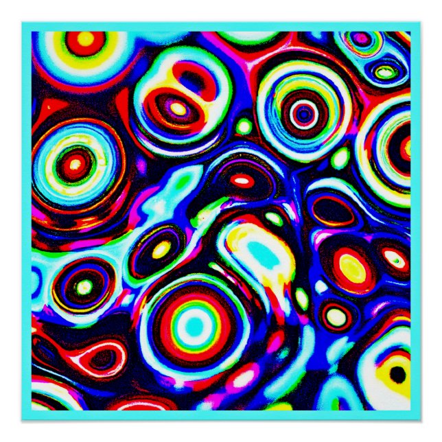 Pôster Padrão de Pulso Neon Vibrante (Frente)